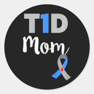 Type 1 Diabetes Moeder - T1D Moeder Ronde Sticker