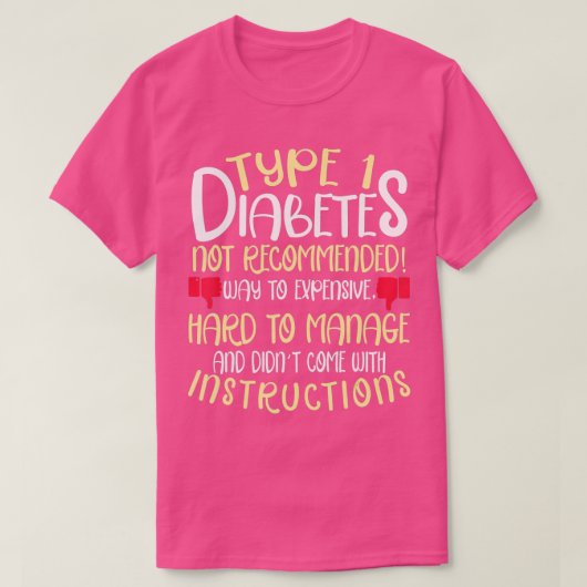 Type 1 Diabetes Negatieve Review Diabetisch T-shirt (Design voorkant)