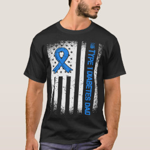 Type 1 Diabetes Pa Diabetes Ribbon en American F T-shirt