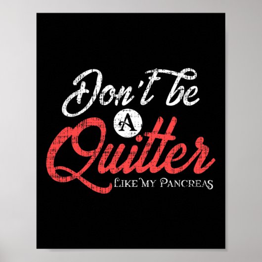 Type 1 Diabetes Plezier Diabetische Pancreas Quitt Poster (Voorkant)