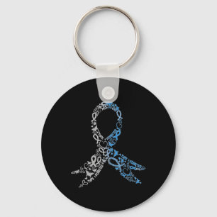 Type 1 Diabetes Ribbon juvenile Diabetes Awareness Sleutelhanger