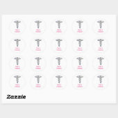 Type 1 diabetes roze ronde sticker (Vel)