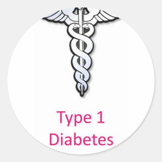 Type 1 diabetes roze ronde sticker (Voorkant)