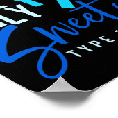 Type 1 Diabetes Sterk T1d-bewustzijn  Poster (Hoek)