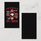 Type 1 Diabetes steunt T1D Diabetische Bewustheid Visitekaartje (Voorkant / Achterkant)