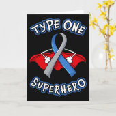 Type 1 Diabetes Superheld Bewustzijn Geschenk Diab Kaart (Gele Bloem)