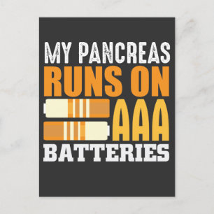 Type 1 Diabetes T1D Awareness Diabetic Battery Briefkaart