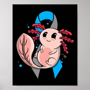 Type 1 Diabetes T1d Bewustzijn Cute Axolotl Insuli Poster