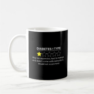 Type 1 Diabetes T1D Een Star Rating Grappig Gift T Koffiemok
