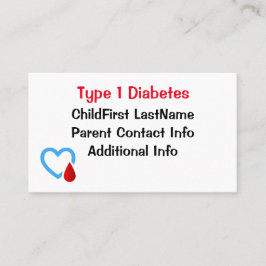 Type 1 diabetes visitekaartje