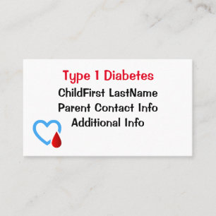 Type 1 diabetes visitekaartje