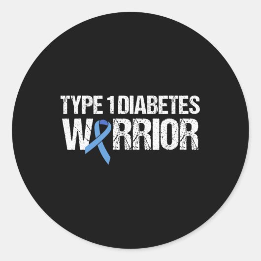 Type 1 Diabetes Warrior Ronde Sticker (Voorkant)