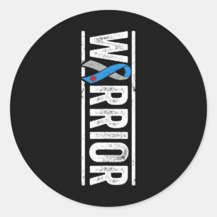 Type 1 Diabetes Warrior - Sideways Awareness Ribbo Ronde Sticker