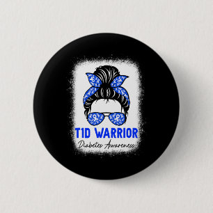 Type 1 Diabetes Warrior T1d Awareness Month Messy Ronde Button 5,7 Cm