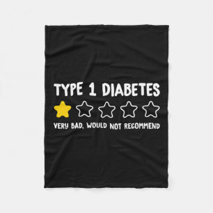 Type 1 diabetes Zeer slecht zou 1 Sta niet aanrade Fleece Deken