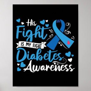 Type 1 Diabetes Zijn Strijd Is Mijn Strijd Diabete Poster