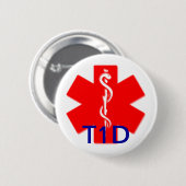 Type 1 diabetesalarmspeld ronde button 5,7 cm (Voorkant /achterkant)