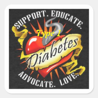 Type 1-diabetesbewustzijn Sticker