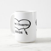 Type 1 diabetesstrijder met spuit Koffie Mok (Voorkant links)