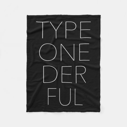 Type 1 ER FUL Diabekendheid 1 Fleece Deken (Voorkant)