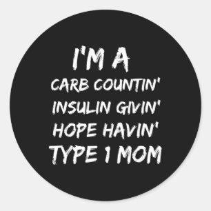 Type 1 mam Diabetes Awareness Maand Ronde Sticker