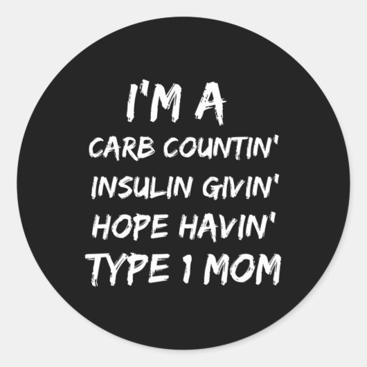 Type 1 mam Diabetes Awareness Maand Ronde Sticker (Voorkant)