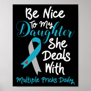Type 1 Mom T1d Dad Diabetes Awareness Month Multip Poster
