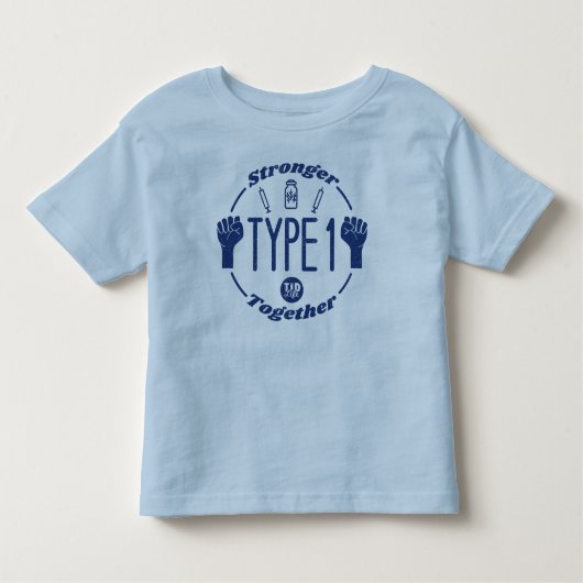 Type 1 Sterkere T-Shirt (Nvy-LtBlu) (Voorkant)