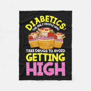 Type 2 Diabetes Awareness Cute Diabetics Sweets Fleece Deken