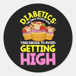 Type 2 Diabetes Awareness Cute Diabetics Sweets Ronde Sticker