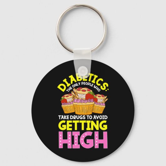 Type 2 Diabetes Bewustzijn Cute Diabetici Zoetighe Sleutelhanger (Voorkant)