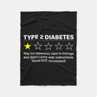 Type 2 Diabetes T2d Eén Ster Rating T2d Diabetes Fleece Deken