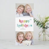 Type 2 kleurrijke fotoHappy Feestdagenkaart (Staand voorkant)