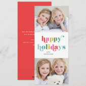 Type 2 kleurrijke fotoHappy Feestdagenkaart (Voorkant / Achterkant)