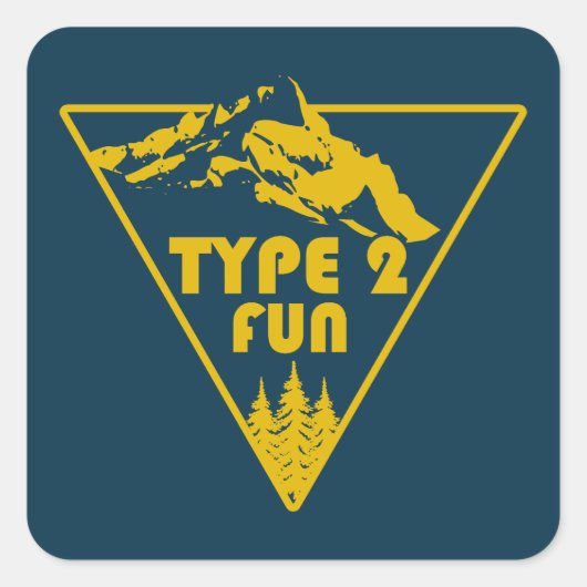 Type 2 Leuke Bergen Vierkante Sticker (Voorkant)