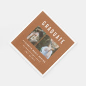 Type afstuderen multi-foto terracotta en wit servet (Hoek)