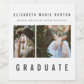 Type afstuderen multi foto wijn etiket (Enkel label)