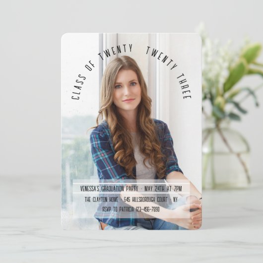 Type Arch Photo Invitation Kaart (Staand voorkant)