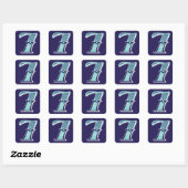 Type art: nummer zeven vierkante sticker (Vel)