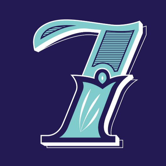 Type art: nummer zeven vierkante sticker