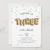 Type ballon | Derde verjaardag Kaart (Voorkant)