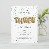 Type ballon | Derde verjaardag Kaart (Staand voorkant)