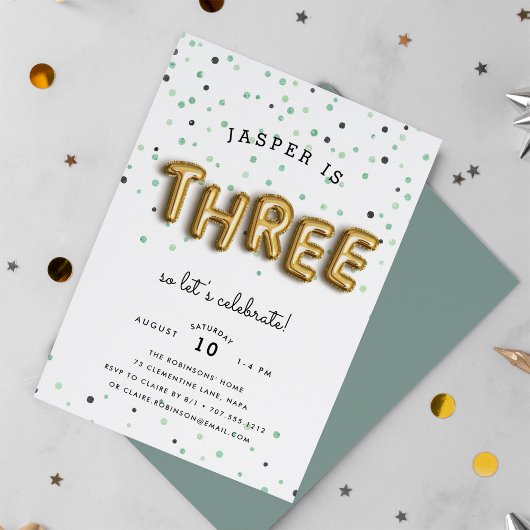 Type ballon | Derde verjaardag Kaart