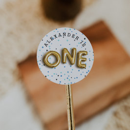 Type ballon | Eerste verjaardagsfeest Ronde Sticker