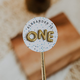 Type ballon Eerste verjaardagsfeest Ronde Sticker