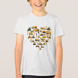 Type Bouw Graafmachine Bulldozer Valentijn Tri-Blend Shirt