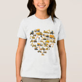 Type Bouw Graafmachine Bulldozer Valentijn Tri-Blend Shirt (Voorkant)