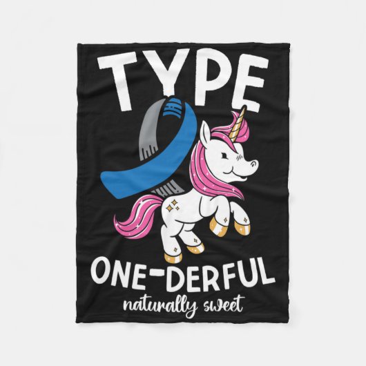 Type één Derful Natuurlijk Zoete Diabetes Fleece Deken (Voorkant)