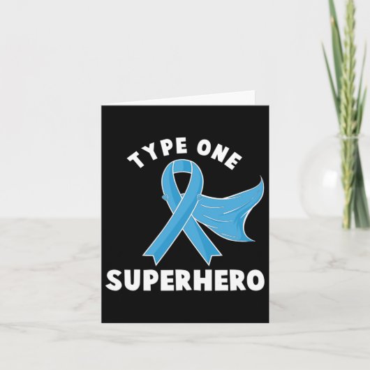 Type één superheld Diabetes Awareness Diabetic Boy Kaart (Voorkant)