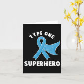 Type één superheld Diabetes Awareness Diabetic Boy Kaart (Gele Bloem)